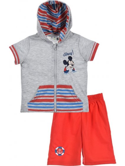 Mickey Mouse chlapčenská sivo-červená letná súprava