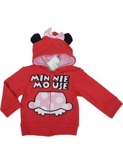 MINNIE MOUSE ČERVENÁ MIKINA S KAPUCŇOU