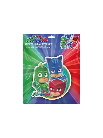 PJ MASKS FAREBNÁ NÁSTENNÁ LED LAMPA