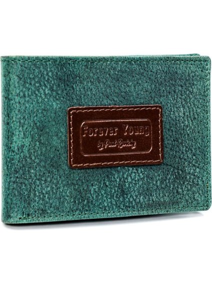 Pánska zelená kožená peňaženka Forever Young F003