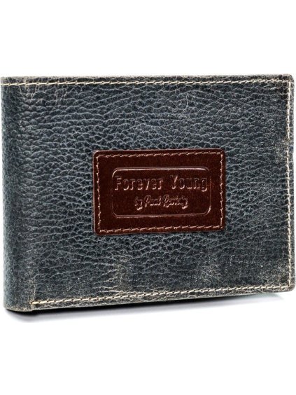 Pánska šedá kožená peňaženka Forever Young F011