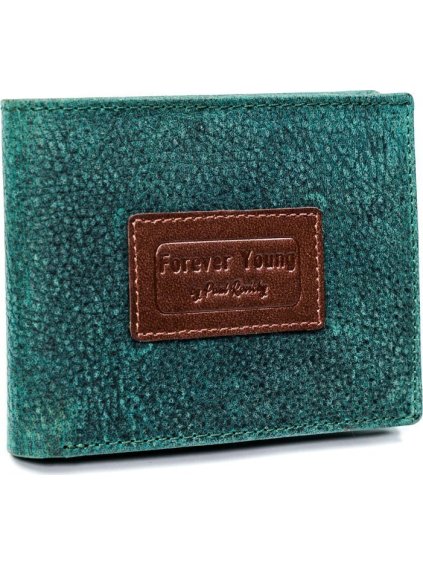 Pánska zelená kožená peňaženka Forever Young F012