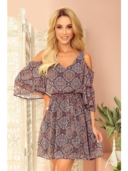 Farebné šaty so vzorom MALVINA