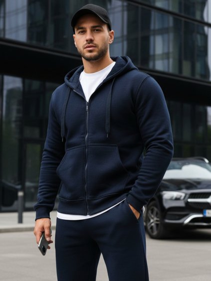 Pánska modrá mikina