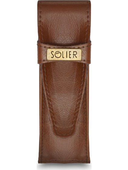 Hnedé pánske kožené puzdro na pero SOLIER