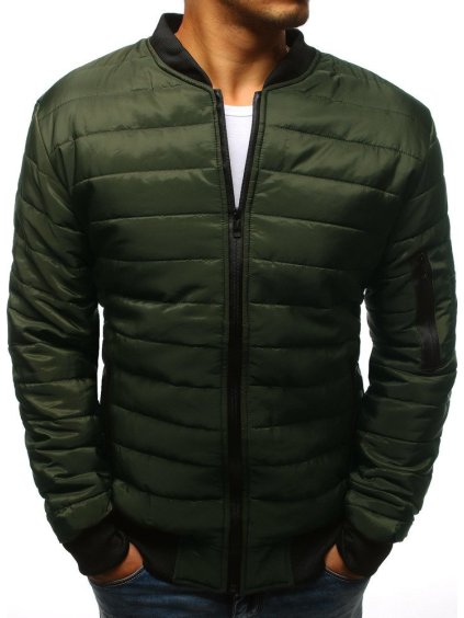 Zelený prešívaný pánsky bomber