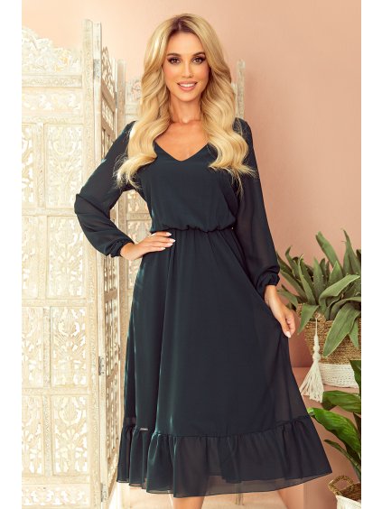 Zelené elegantné midi šaty EVELI