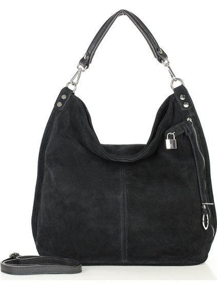 MAZZINI - Čierna dámska kožená kabelka