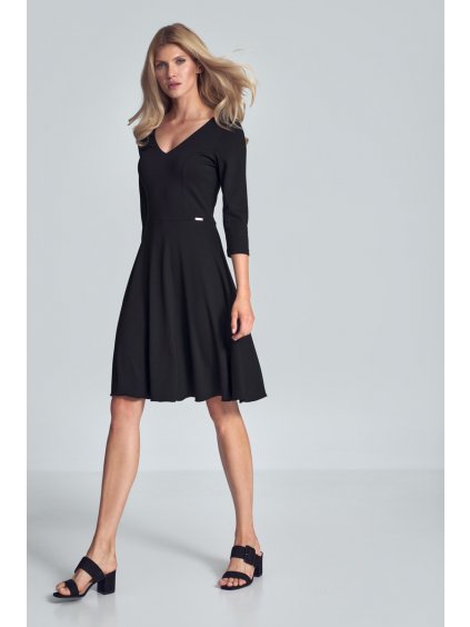 Čierne šaty s 3/4 rukávom