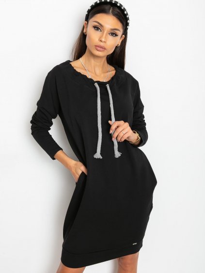 Čierne mikinové šaty