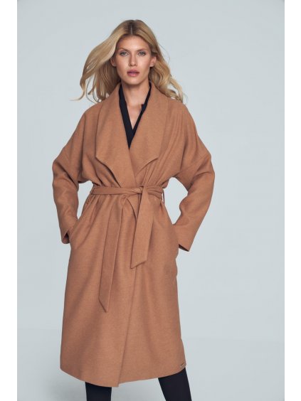 Hnedý dámsky kabát