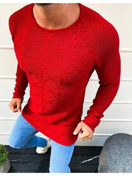 Červený pánsky pletený sveter