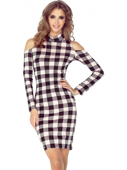 Dámske kockované čierno-ružové šaty MILLIE MM