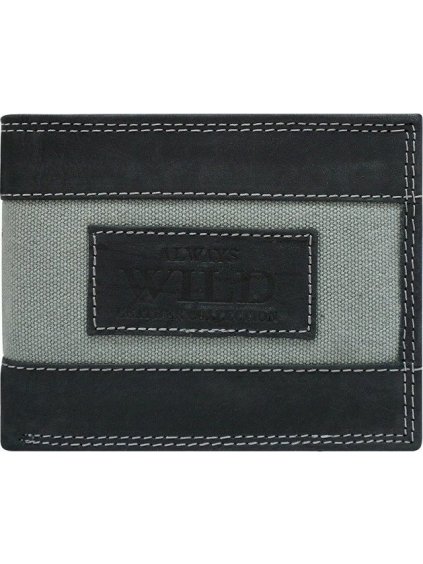Always Wild Čierno-šedá pánska peňaženka A008