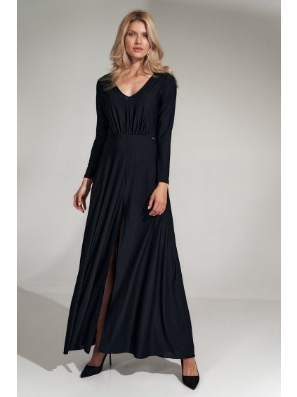 Čierne elegantné dlhé šaty