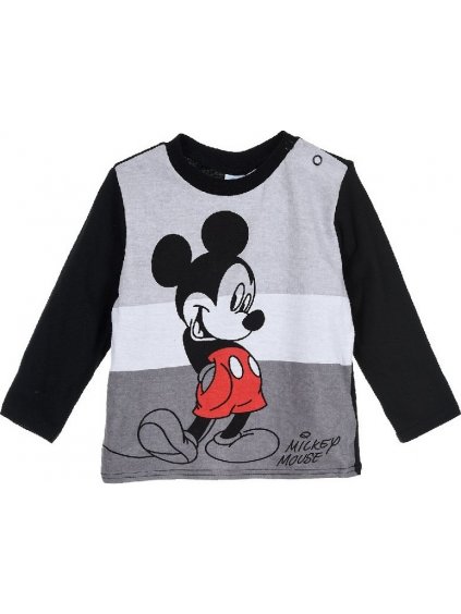 MICKEY MOUSE ČIERNE CHLAPČENSKÉ TRIČKO S DLHÝM RUKÁVOM