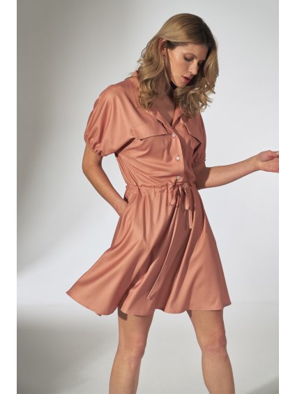 Broskyňové dámske šaty