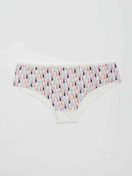 Biele nohavičky s farebnou potlačou morských koníkov