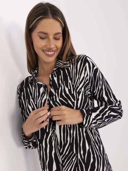 Čierne dámske vzorované šaty