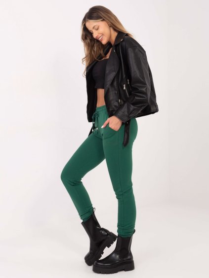 Dámske tmavo zelené tepláky