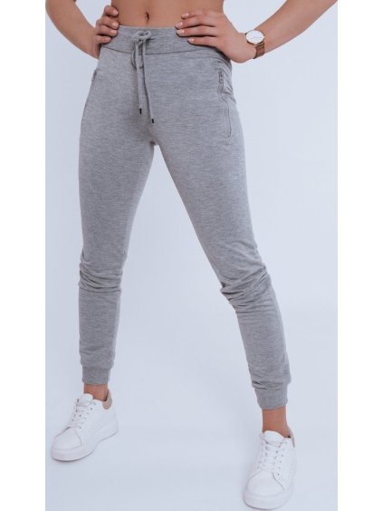 Svetlo šedé dámske tepláky so zipsami