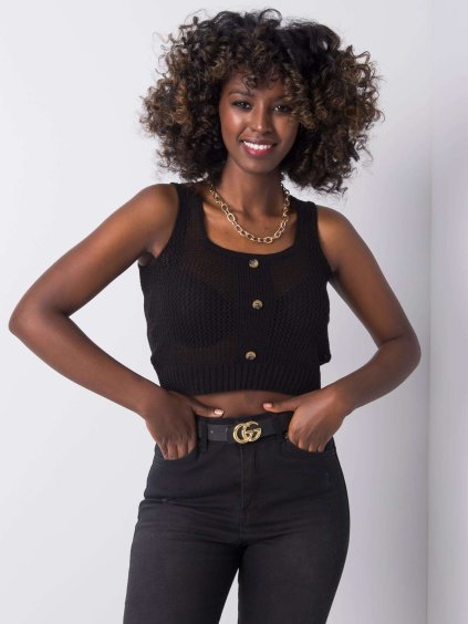 Čierny háčkovaný top
