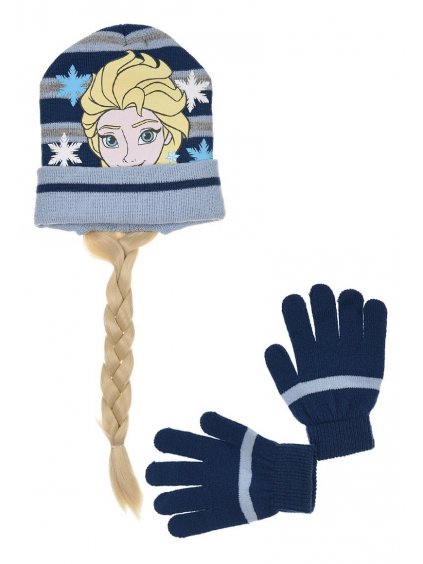 Tmavomodrý Frozen set s vrkočom