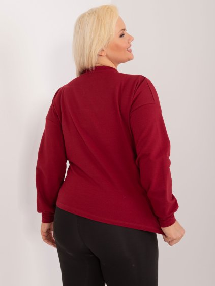 Bordová dámska basic mikina