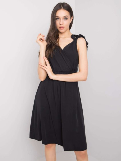 Čierne dámske šaty s viazaním