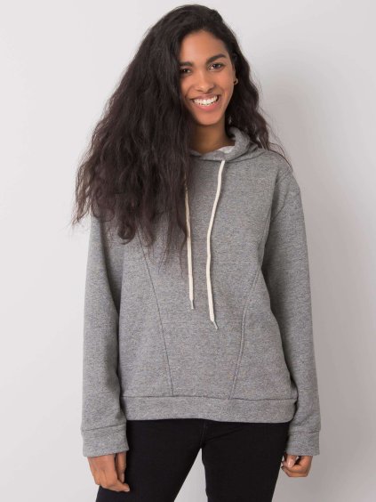 Svetlo šedá dámska mikina s kapucňou