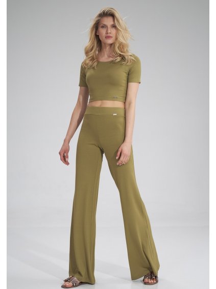 Olivové legíny do zvonu