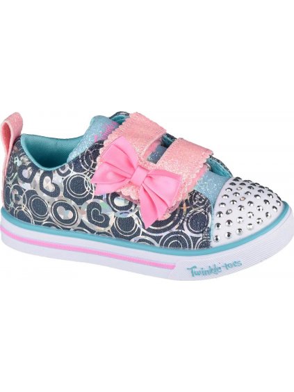 Vzorované dievčenské tenisky Skechers Sparkle Lite-Lil Heartsland