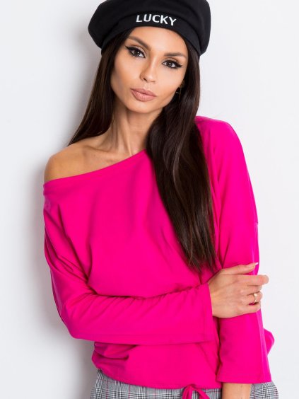 Dámske ružové tričko na utiahnutie v páse