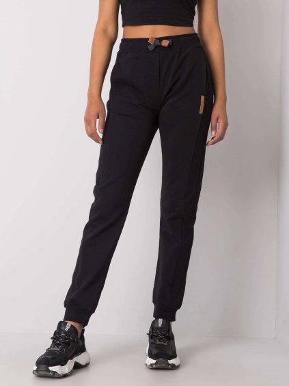 Čierne dámske tepláky s logom