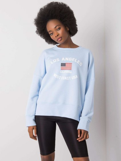 Svetlo modrá dámska mikina s potlačou