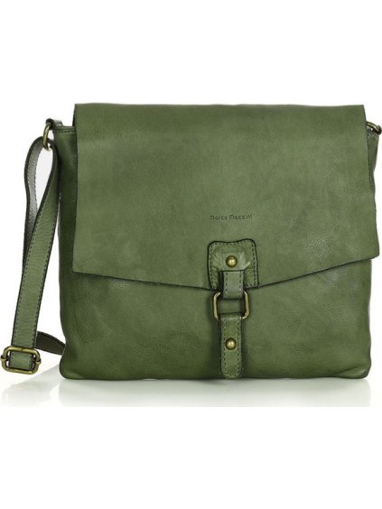 MARCO MAZZINI Kožená crossbody kabelka - zelená