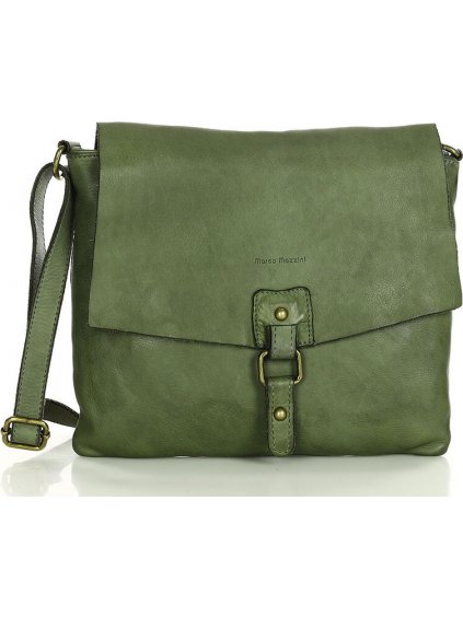 MARCO MAZZINI KOŽENÁ CROSSBODY KABELKA - ZELENÁ