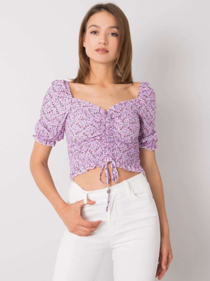 Fialový vzorovaný dámsky top