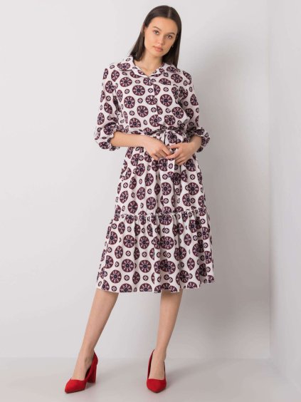 Červené dámske vzorované šaty