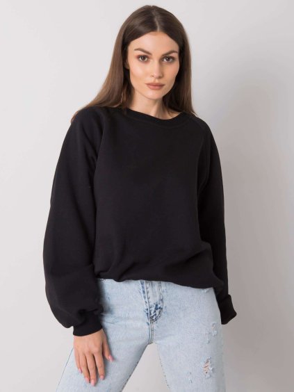 Čierna dámska mikina bez kapucne