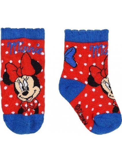 MINNIE MOUSE DISNEY - ČERVENO-MODRÉ PONOŽKY S BODKAMI