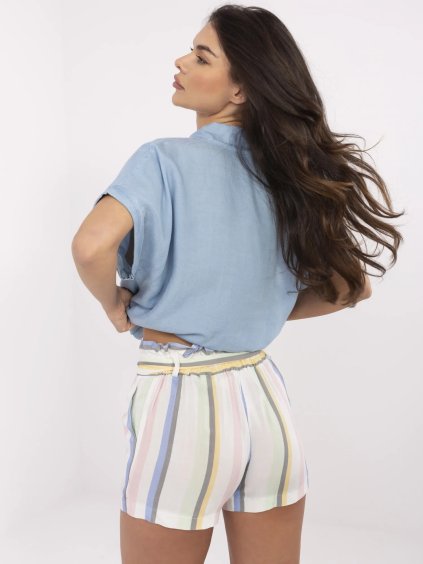 Pruhované farebné kraťasy s pásikom