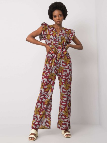 Bordó vzorovaný dlhý overal