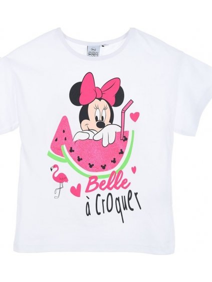 BIELE DIEVČENSKÉ TRIČKO MINNIE MOUSE