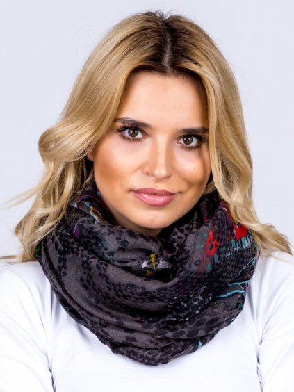 Čierna dámska vzorovaná šatka