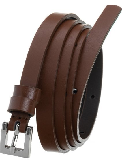 Tmavo hnedý dámsky úzky opasok