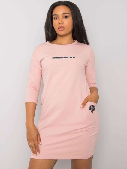 Svetloružové šaty s vreckami