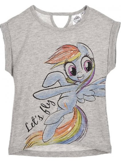 MY LITTLE PONY RAINBOW DASH ŠEDÉ DIEVČENSKÉ TRIČKO