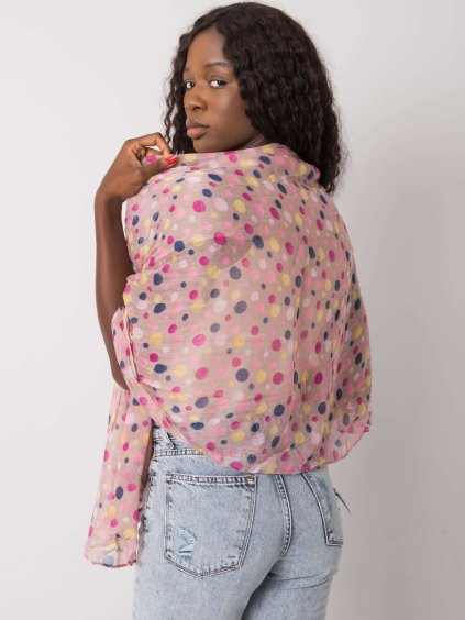 Svetloružová šatka s bodkami