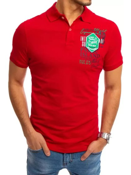 Červená polokošeľa s potlačou